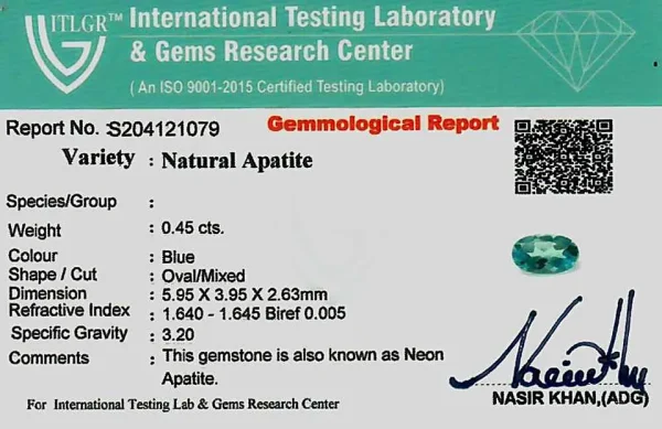 Buy Neon Apatite Stone With Certification - Image 3